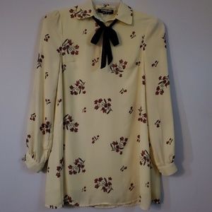 Petite Yellow Cherry Blossom Dress